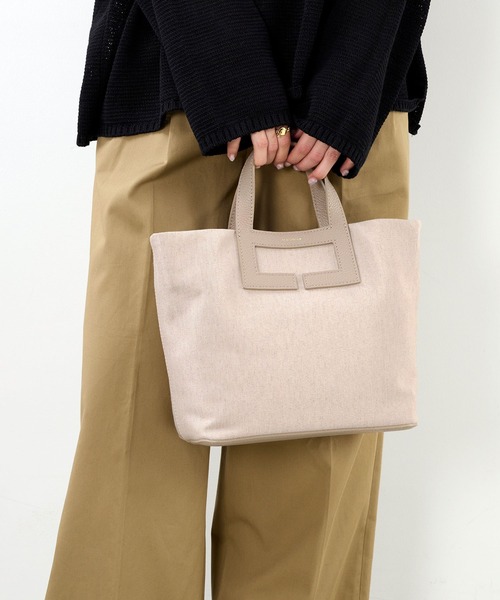 【LORISTELLA】キャンバスコンビハンドバッグ-SILVIA HAND BAG