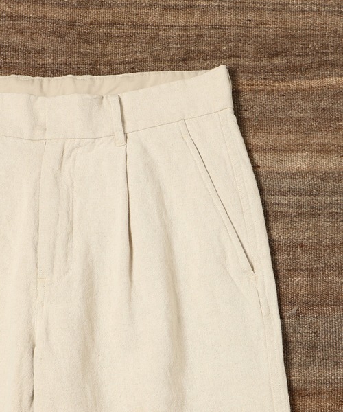 ADAM ET ROPE'（アダムエロペ）の「【WILD LIFE TAILOR】コットンリネン オックス カットオフパンツ / セットアップ対応（スラックス・メンズ・ブラック/キナリ・L/M）」の5枚目の写真