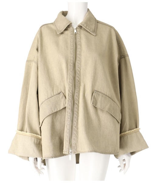 Settimissimo（セッティミッシモ）の「ワイド ロールアップスリーブ デニム オーバーブルゾン（デニムジャケット・レディース・ブルー/グレー・FREE）」の5枚目の写真