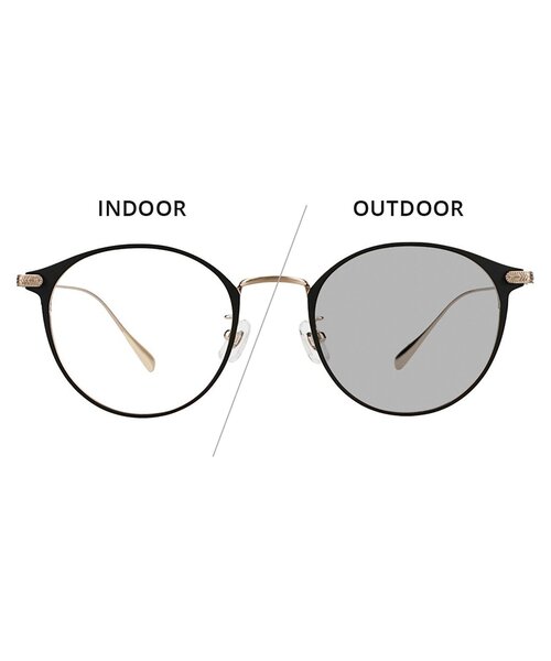 UNITED ARROWS(ユナイテッドアローズ)の「【WEB限定】ボストン型 サングラス|調光サングラス|レンズの色が変わる|彫金|ゴールド|メタル|UVカット|紫外線対策|ユナイテッドアローズ|Zoff|UNITED ARROWS(サングラス・レディース・ブラウン系その他/ブラック系その他6・FREE)」の3枚目の写真
