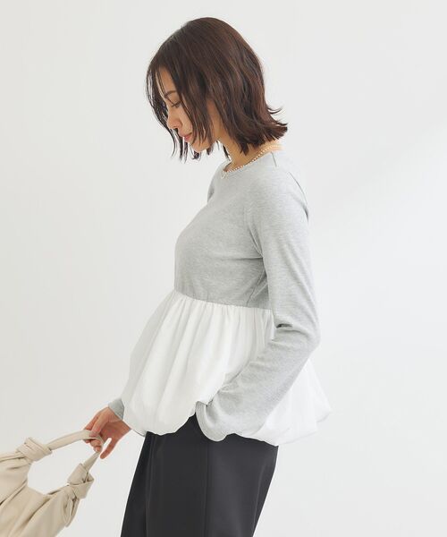 Sugar spoon（シュガースプーン）の「・SUGAR SPOON 裾バルーンプルオーバー（Tシャツ/カットソー・レディース・オフホワイト/杢グレー/ブラック/ピンク・FREE）」の8枚目の写真
