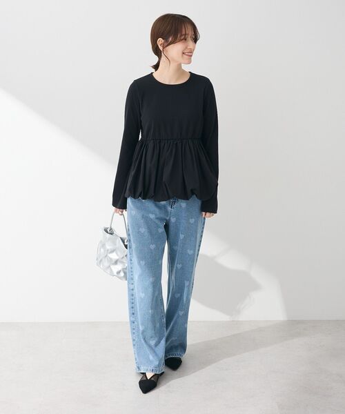 Sugar spoon（シュガースプーン）の「・SUGAR SPOON 裾バルーンプルオーバー（Tシャツ/カットソー・レディース・オフホワイト/杢グレー/ブラック/ピンク・FREE）」の10枚目の写真