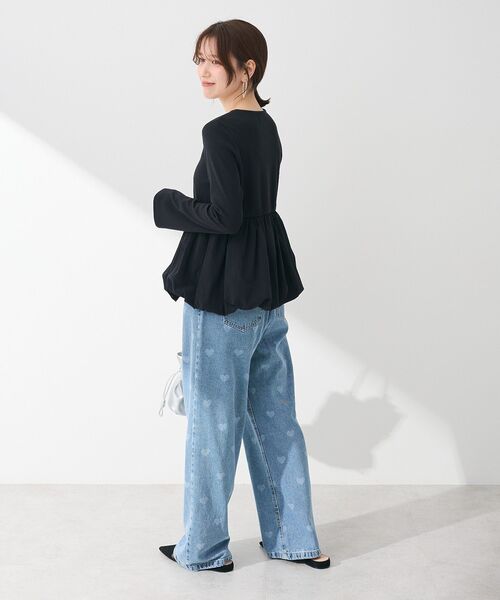 Sugar spoon（シュガースプーン）の「・SUGAR SPOON 裾バルーンプルオーバー（Tシャツ/カットソー・レディース・オフホワイト/杢グレー/ブラック/ピンク・FREE）」の11枚目の写真