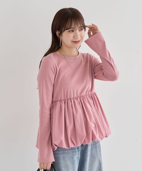 Sugar spoon（シュガースプーン）の「・SUGAR SPOON 裾バルーンプルオーバー（Tシャツ/カットソー・レディース・オフホワイト/杢グレー/ブラック/ピンク・FREE）」の16枚目の写真