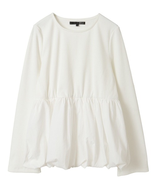 Sugar spoon（シュガースプーン）の「・SUGAR SPOON 裾バルーンプルオーバー（Tシャツ/カットソー・レディース・オフホワイト/杢グレー/ブラック/ピンク・FREE）」の2枚目の写真