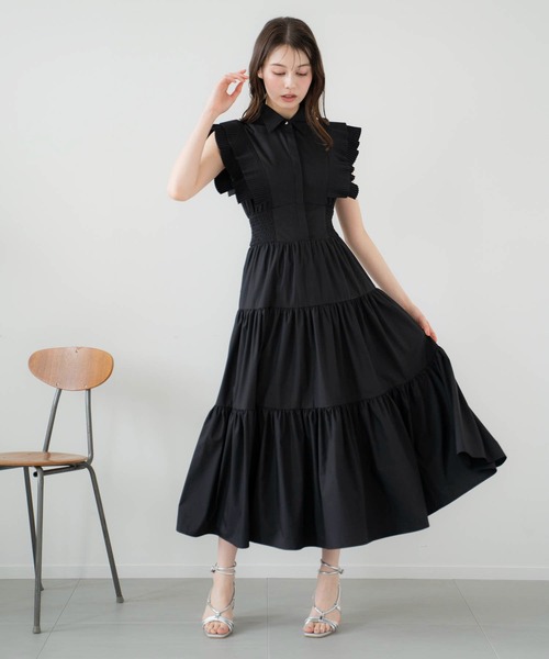 NOELA(ノエラ)の「プリーツフリルティアードワンピ(ワンピース・レディース・ブラック/イエロー/サックスブルー・S/M)」の9枚目の写真