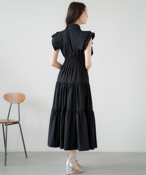 NOELA(ノエラ)の「プリーツフリルティアードワンピ(ワンピース・レディース・ブラック/イエロー/サックスブルー・S/M)」の10枚目の写真