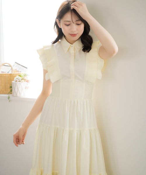 NOELA(ノエラ)の「プリーツフリルティアードワンピ(ワンピース・レディース・ブラック/イエロー/サックスブルー・S/M)」の15枚目の写真