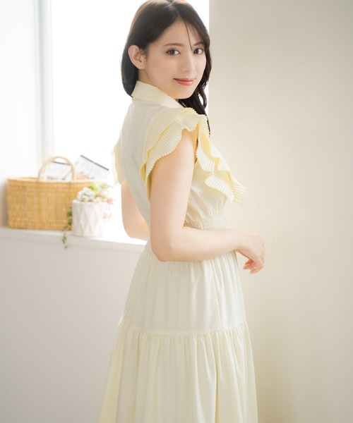 NOELA(ノエラ)の「プリーツフリルティアードワンピ(ワンピース・レディース・ブラック/イエロー/サックスブルー・S/M)」の16枚目の写真