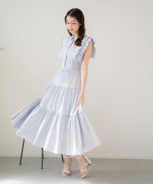 NOELA(ノエラ)の「プリーツフリルティアードワンピ(ワンピース・レディース・ブラック/イエロー/サックスブルー・S/M)」の18枚目の写真