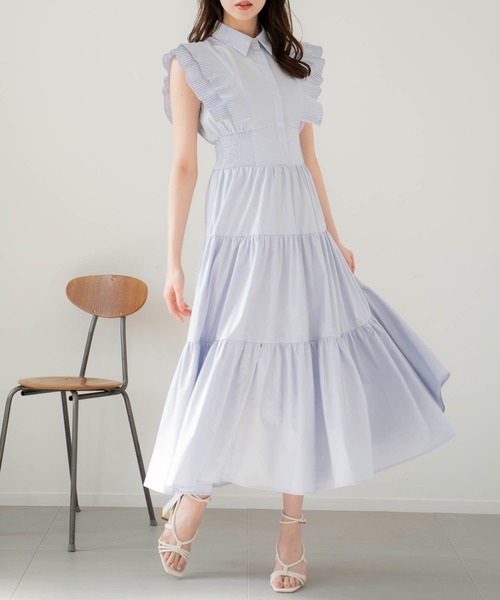 NOELA(ノエラ)の「プリーツフリルティアードワンピ(ワンピース・レディース・ブラック/イエロー/サックスブルー・S/M)」の19枚目の写真