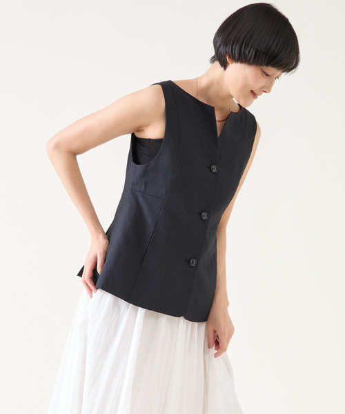 セール】平織サマーチェック/ポプリンジレ（セットアップ可）（ベスト