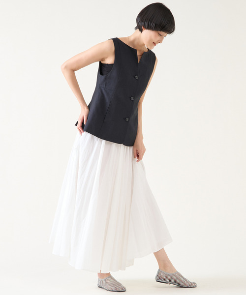 セール】平織サマーチェック/ポプリンジレ（セットアップ可）（ベスト