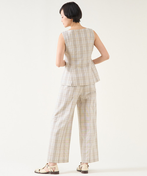 平織サマーチェック/ポプリンジレ(セットアップ可) セール】平織サマーチェック/ポプリンジレ（セットアップ可）（ベスト