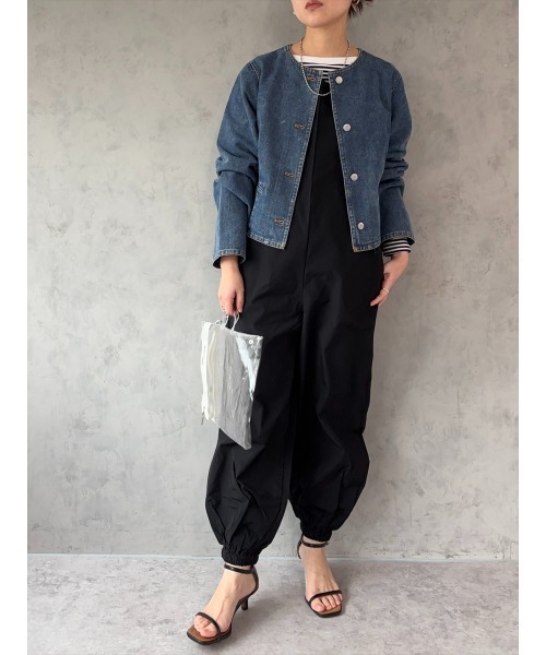 Day and Grade(デイアンドグレイド)の「【ZOZOTOWN限定アイテム】撥水サロペット(サロペット/オーバーオール・レディース・ブラック/チャコールグレー・FREE)」の4枚目の写真