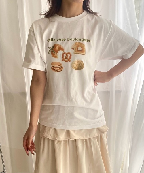 merrylatte（メリーラテ）の「『低身長用サイズあり』スイーツプリント半袖Tシャツ（Tシャツ/カットソー・レディース・ホワイト/A/B/C/D・SMALL/MEDIUM/X-SMALL）」の2枚目の写真