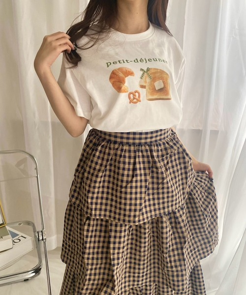 merrylatte（メリーラテ）の「『低身長用サイズあり』スイーツプリント半袖Tシャツ（Tシャツ/カットソー・レディース・ホワイト/A/B/C/D・SMALL/MEDIUM/X-SMALL）」の3枚目の写真