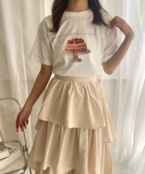 merrylatte（メリーラテ）の「『低身長用サイズあり』スイーツプリント半袖Tシャツ（Tシャツ/カットソー・レディース・ホワイト/A/B/C/D・SMALL/MEDIUM/X-SMALL）」の13枚目の写真