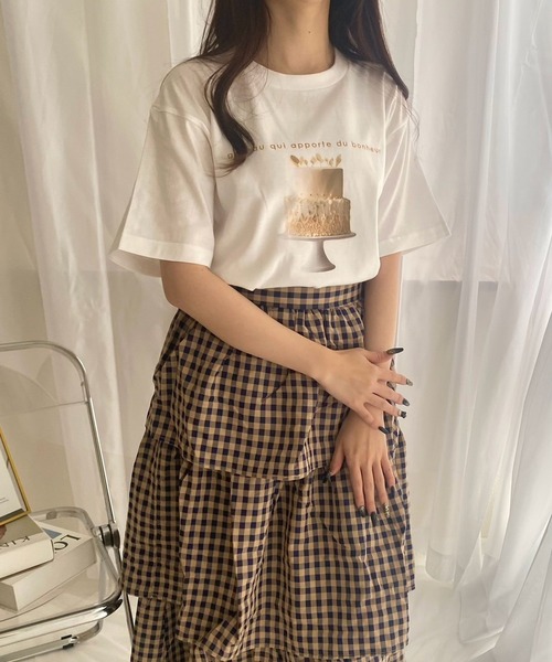 merrylatte（メリーラテ）の「『低身長用サイズあり』スイーツプリント半袖Tシャツ（Tシャツ/カットソー・レディース・ホワイト/A/B/C/D・SMALL/MEDIUM/X-SMALL）」の15枚目の写真