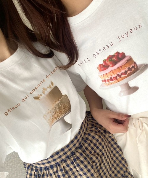 merrylatte（メリーラテ）の「『低身長用サイズあり』スイーツプリント半袖Tシャツ（Tシャツ/カットソー・レディース・ホワイト/A/B/C/D・SMALL/MEDIUM/X-SMALL）」の16枚目の写真