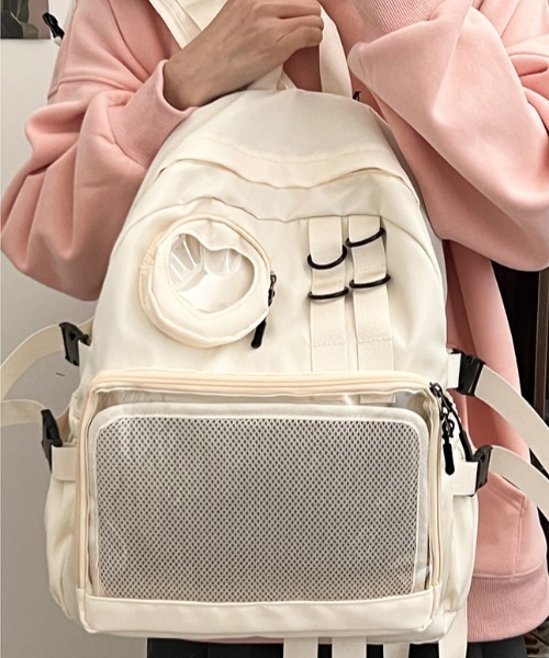 推し活さぽちゃん(オシカツサポチャン)の「ナイロンリュック 痛バッグ(バックパック/リュック・レディース・サックスブルー/アイボリー・F)」の10枚目の写真