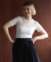 【MAISON BREEZE reveur】Flower lace T-shirt フラワーレースTシャツ