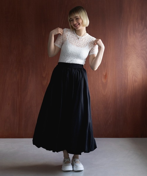 MAISON BREEZE reveur(メゾンブリーズレヴール)の「【MAISON BREEZE reveur】Flower lace T-shirt フラワーレースTシャツ(Tシャツ/カットソー・レディース・ホワイト/ブラック・FREE)」の13枚目の写真