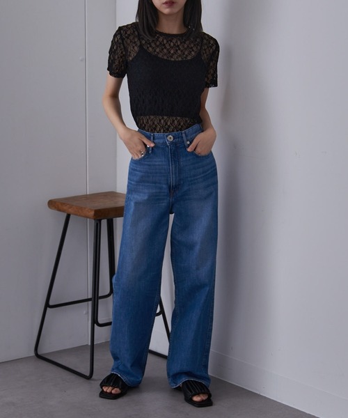 MAISON BREEZE reveur(メゾンブリーズレヴール)の「【MAISON BREEZE reveur】Flower lace T-shirt フラワーレースTシャツ(Tシャツ/カットソー・レディース・ホワイト/ブラック・FREE)」の7枚目の写真
