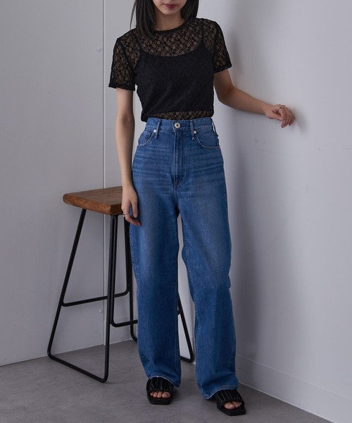 MAISON BREEZE reveur(メゾンブリーズレヴール)の「【MAISON BREEZE reveur】Flower lace T-shirt フラワーレースTシャツ(Tシャツ/カットソー・レディース・ホワイト/ブラック・FREE)」の6枚目の写真