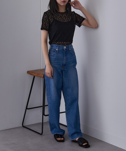MAISON BREEZE reveur(メゾンブリーズレヴール)の「【MAISON BREEZE reveur】Flower lace T-shirt フラワーレースTシャツ(Tシャツ/カットソー・レディース・ホワイト/ブラック・FREE)」の5枚目の写真
