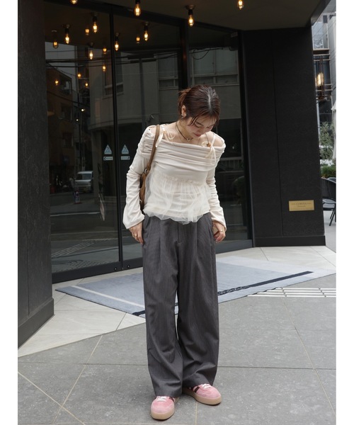 JUMELLE（ジュメロ）の「stripe slacks（スラックス・レディース・グレー/ベージュ・MEDIUM/SMALL）」の9枚目の写真