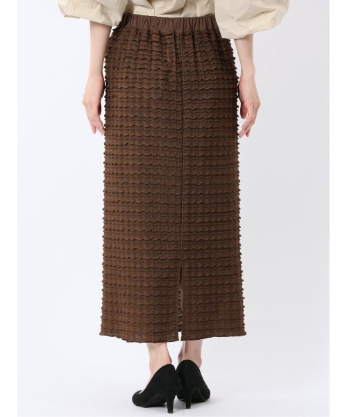 m.f.editorial(エムエフエディトリアル)の「【ストレッチ ウォッシャブル ウエストゴム】m.f.エディトリアル レディース フリル ロング タイト スカート(スカート・レディース・ダークウッド/ブラック/アイボリー・FREE)」の19枚目の写真