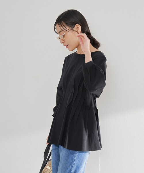 RONEL(ロネル)の「スムースウエストタック ハーフスリーブ プルオーバー(Tシャツ/カットソー・レディース・ブラック/モカ/ホワイト/ダークブラウン・S/M)」の8枚目の写真