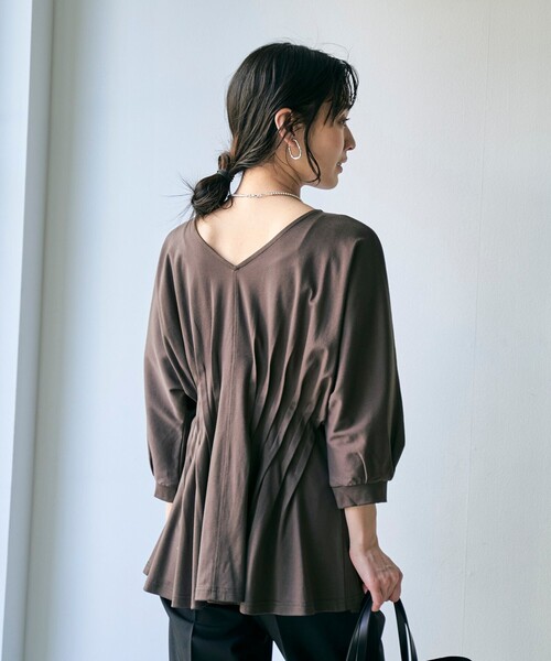 RONEL(ロネル)の「スムースウエストタック ハーフスリーブ プルオーバー(Tシャツ/カットソー・レディース・ブラック/モカ/ホワイト/ダークブラウン・S/M)」の17枚目の写真