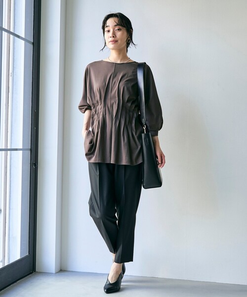 RONEL(ロネル)の「スムースウエストタック ハーフスリーブ プルオーバー(Tシャツ/カットソー・レディース・ブラック/モカ/ホワイト/ダークブラウン・S/M)」の20枚目の写真
