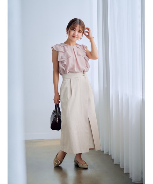セール】ラップデザインハイウエストスカート 【低身長・小柄女性