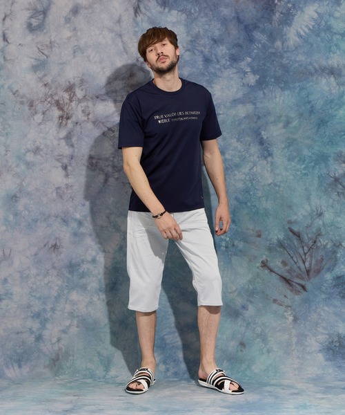 HIDEAWAYS NICOLE(ハイダウェイニコル)の「メタルジェルプリント半袖Tシャツ(Tシャツ/カットソー・メンズ・ブラック/オフホワイト/アッシュグレー/ネイビー・MEDIUM/LARGE/X-LARGE)」の8枚目の写真