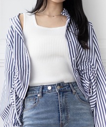 CLEAR BASIC | 前後2wayタンクリブニットトップス[着回し力抜群 夏 肌見せ]≪CLEAR BASIC≫(ニット/セーター)