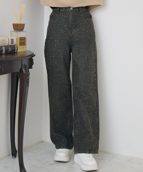 RETRO GIRL(レトロガール)の「ストーンパンツ(デニムパンツ・レディース・ダークブルー/ブルー/ブラック・SMALL/MEDIUM)」の2枚目の写真