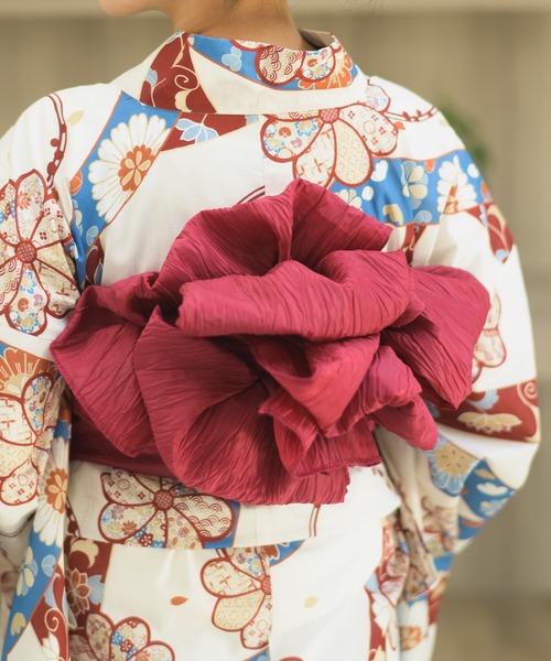 CELEN（セレン）の「【1人で着られる浴衣4点セット】浴衣・兵児帯・腰紐2本《夏恋浴衣》（浴衣・レディース・パープル系/ピンク系1/アイボリー系/ホワイト系/グレー系1/ピンク系2/グレー系2/パープル系2・FREE）」の15枚目の写真