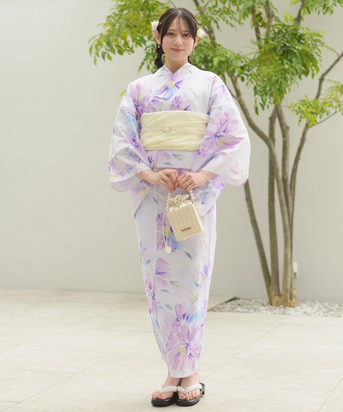 CELEN(セレン)の「【1人で着られる浴衣4点セット】浴衣・兵児帯・腰紐2本《夏恋浴衣》(浴衣・レディース・パープル系1/ピンク系1/アイボリー系/ホワイト系/グレー系1/ピンク系2/グレー系2/パープル系2・FREE)」の22枚目の写真