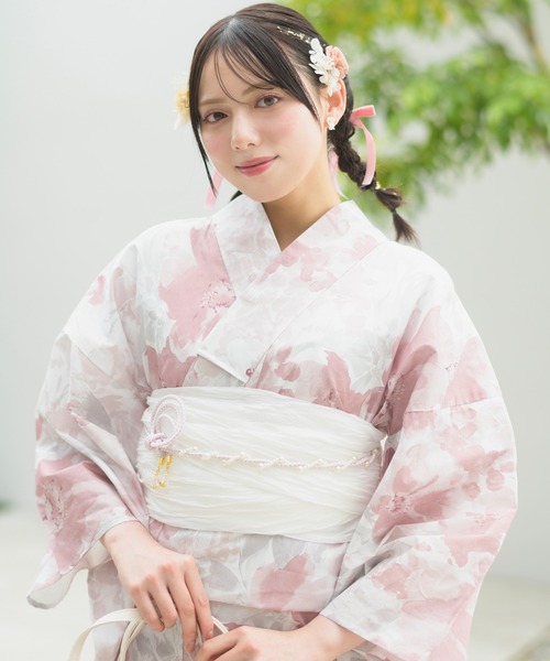 CELEN(セレン)の「【1人で着られる浴衣4点セット】浴衣・兵児帯・腰紐2本《夏恋浴衣》(浴衣・レディース・パープル系1/ピンク系1/アイボリー系/ホワイト系/グレー系1/ピンク系2/グレー系2/パープル系2・FREE)」の19枚目の写真