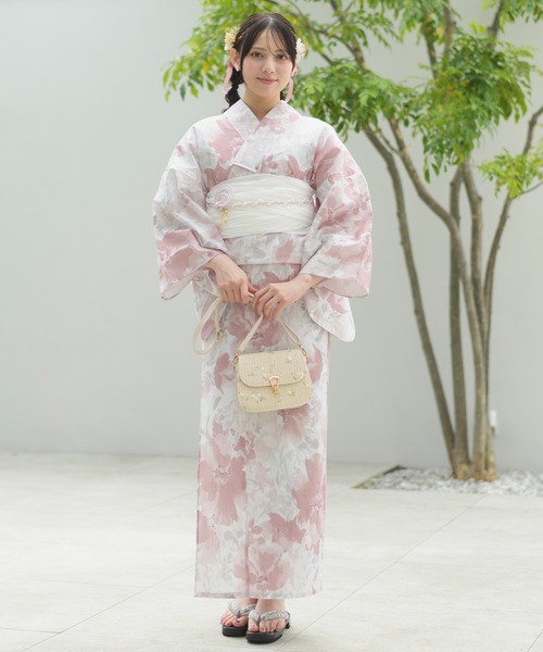 CELEN(セレン)の「【1人で着られる浴衣4点セット】浴衣・兵児帯・腰紐2本《夏恋浴衣》(浴衣・レディース・パープル系1/ピンク系1/アイボリー系/ホワイト系/グレー系1/ピンク系2/グレー系2/パープル系2・FREE)」の12枚目の写真