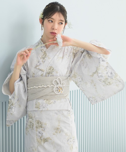 CELEN(セレン)の「【1人で着られる浴衣4点セット】浴衣・兵児帯・腰紐2本《夏恋浴衣》(浴衣・レディース・パープル系1/ピンク系1/アイボリー系/ホワイト系/グレー系1/ピンク系2/グレー系2/パープル系2・FREE)」の11枚目の写真