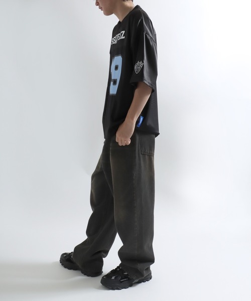 Salong hameu(サロン ハミュー)の「フットボールユニフォームTシャツ/ゲームシャツ メンズ レディース ユニセックス #ブロークコア(Tシャツ/カットソー・メンズ・カーキ/ネイビー/レッド/ブラック・LL/M/L)」の8枚目の写真