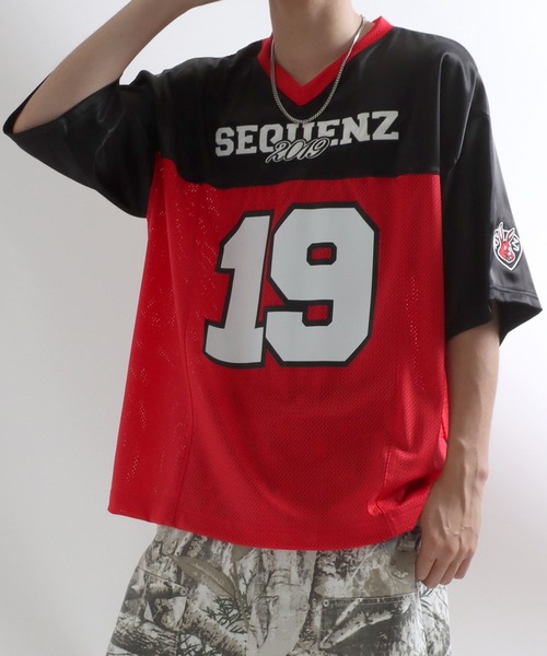 Salong hameu(サロン ハミュー)の「フットボールユニフォームTシャツ/ゲームシャツ メンズ レディース ユニセックス #ブロークコア(Tシャツ/カットソー・メンズ・カーキ/ネイビー/レッド/ブラック・LL/M/L)」の10枚目の写真