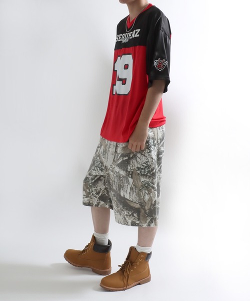 Salong hameu(サロン ハミュー)の「フットボールユニフォームTシャツ/ゲームシャツ メンズ レディース ユニセックス #ブロークコア(Tシャツ/カットソー・メンズ・カーキ/ネイビー/レッド/ブラック・LL/M/L)」の13枚目の写真