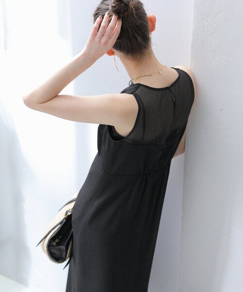 La TOTALITE（ラトータリテ）の「【洗える】バックシャンアイラインワンピース（ワンピース・レディース・ブラック/マルチ/ブルー系その他・36/38）」の10枚目の写真