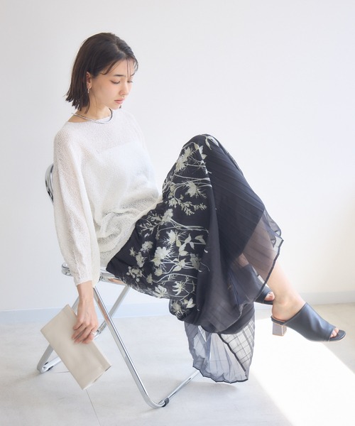 KATHARINE ROSS（キャサリンロス）の「【KATHARINE ROSS】エッチングプリントスカート（スカート・レディース・ブラック/アイボリー・MEDIUM）」の7枚目の写真