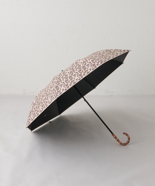 新品未使用　ウィムガゼット　晴雨兼用折り畳み傘　グレー×ゼブラ 晴雨兼用】レオパード楽折り傘（折りたたみ傘）｜Whim Gazette